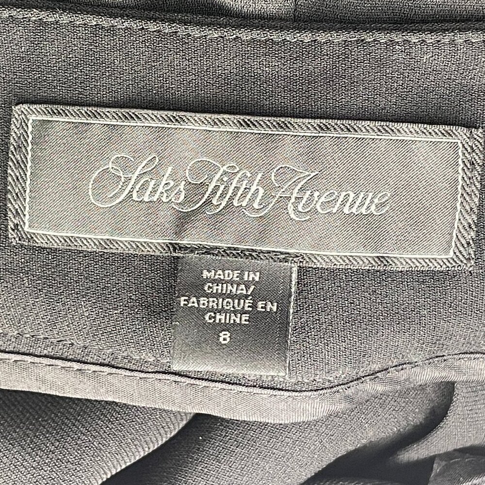 Saks Fifth Avenue Black Wide Leg Crop Pants Size 8 - Picture 10 of 12